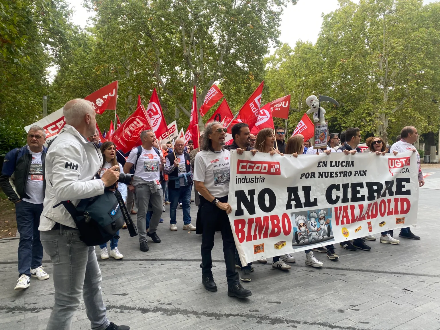 Manifestación contra el cierre de la planta de Bimbo en Valladolid. 05/10/24. Foto: Social24Horas