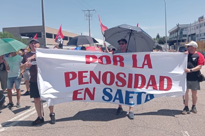 La plantilla de Saeta peleó, entre otras cosas, un plus por penosidad en la huelga indefinida del pasado verano. Foto: CGT Valladolid