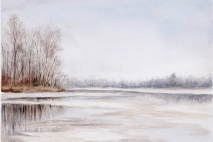 "Estampa invernal", de Pati Duque, es una de las obras que forman parte de la exposición colectiva "La mirada del agua"