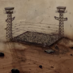 Ilustración del cartel del documental "Espacio menguante", dirigido por Cristina Mora y Norma Nebot