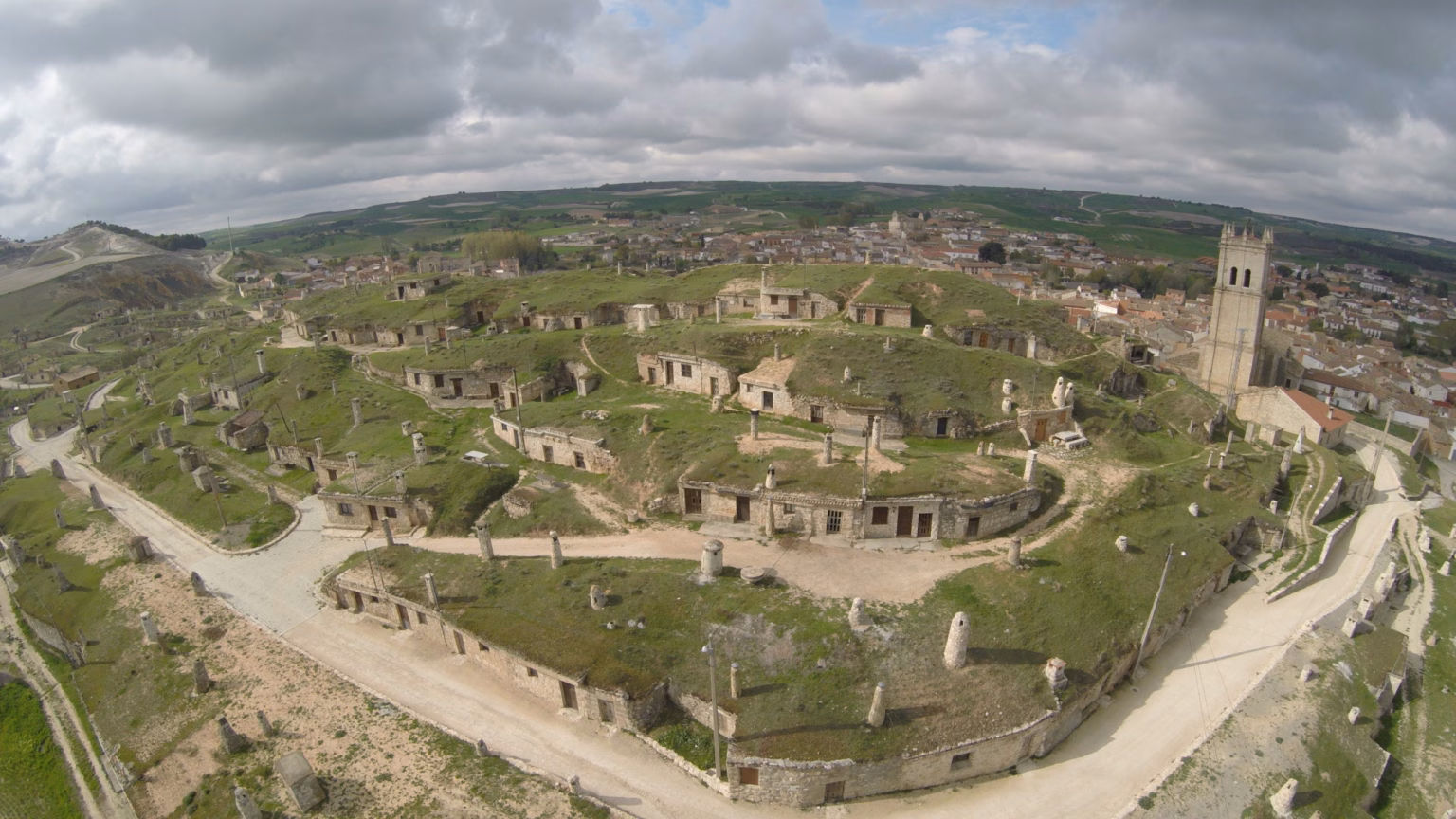 Imagen aérea del municipio de Baltanás, tomada con un dron. Foto: Ayuntamiento de Baltanás