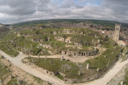Imagen aérea del municipio de Baltanás, tomada con un dron. Foto: Ayuntamiento de Baltanás