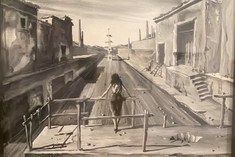 La obra "Calle mexicana", realizada en París en 1952, por Capuletti. Foto: Social24Horas