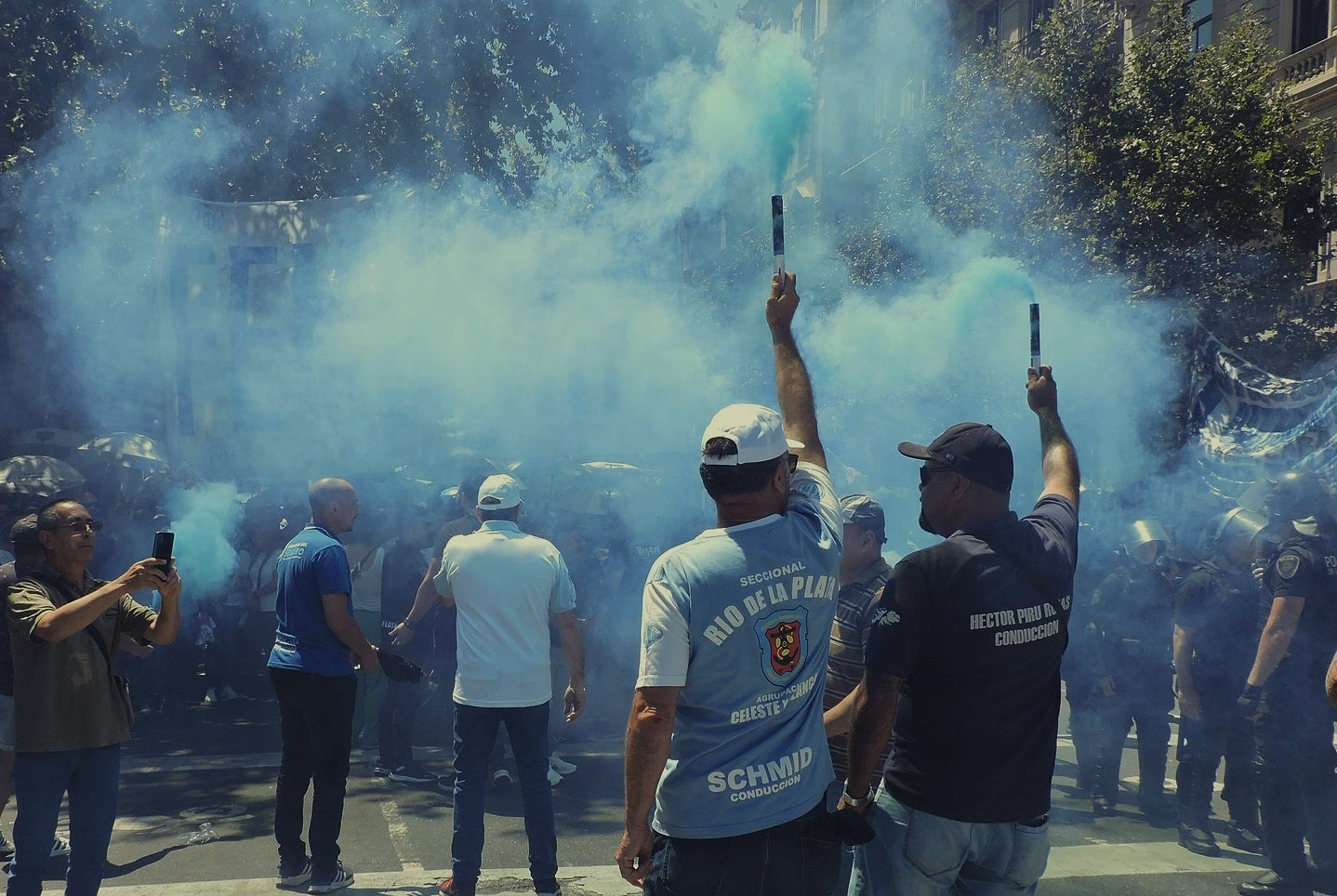 Una de las huelgas convocadas en Argentina contra las medidas económicas de Milei. Foto: ITF Américas