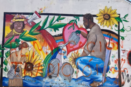 Vandalización del mural de Sara Macho en Valladolid. Foto: Fundación Triángulo